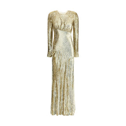 Self-Portrait Gold Other Fibres Cocktail Dress