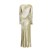 Self-Portrait Gold Other Fibres Cocktail Dress
