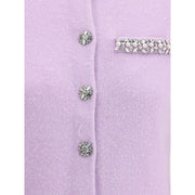 Self-Portrait Purple Viscose Cardigan