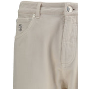 Brunello Cucinelli Cream Cotton Jeans Denim