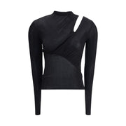 Self-Portrait Black Viscose Top