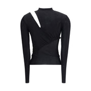 Self-Portrait Black Viscose Top