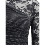 Self-Portrait Black Polyester Casual Dress