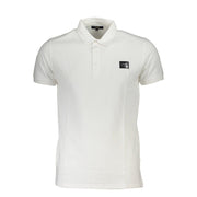 Cavalli Class White Cotton Polo Shirt
