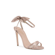 Dee Ocleppo Beige Satin Stiletto Heel Sandals