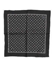 Dolce & Gabbana Black Sea Horse Silk Square Men Foulard Scarf