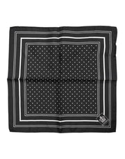 Dolce & Gabbana Black White Polka Dot Men Foulard Scarf