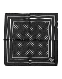 Dolce & Gabbana Black White Polka Dot Men Foulard Scarf