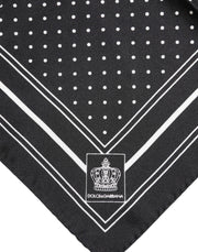 Dolce & Gabbana Black White Polka Dot Men Foulard Scarf