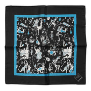 Dolce & Gabbana Black Jazz Club Silk Square Men Foulard Scarf