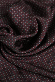 Dolce & Gabbana Maroon Dotted Silk Fringes Foulard Scarf