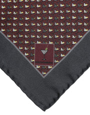 Dolce & Gabbana Maroon Cocktail Silk Square Foulard Scarf