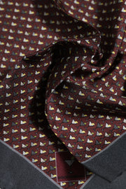 Dolce & Gabbana Maroon Cocktail Silk Square Foulard Scarf