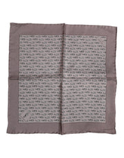 Dolce & Gabbana Brown Sea Horse Silk Square Foulard Scarf