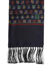 Dolce & Gabbana Blue Silk Printed Fringes Foulard Scarf