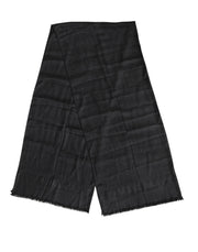 Dolce & Gabbana Dark Gray Cashmere Fringes Neck Warmer Scarf