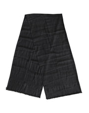 Dolce & Gabbana Dark Gray Cashmere Fringes Neck Warmer Scarf