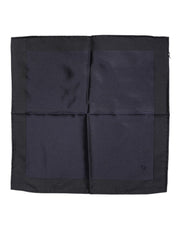 Dolce & Gabbana Dark Blue Silk Square Men Foulard Scarf