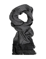 Dolce & Gabbana Black Patterned Fringes Men Foulard Scarf