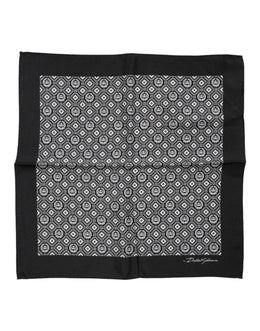 Dolce & Gabbana Black White Patterned Square Foulard Scarf