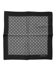 Dolce & Gabbana Black White Patterned Square Foulard Scarf