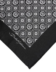 Dolce & Gabbana Black White Patterned Square Foulard Scarf