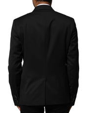 Emporio Armani Black Double Breasted Men Jacket Suit Blazer