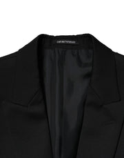 Emporio Armani Black Double Breasted Men Jacket Suit Blazer