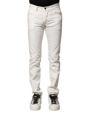 Dolce & Gabbana White Cotton Skinny Men Denim Jeans