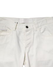 Dolce & Gabbana White Cotton Skinny Men Denim Jeans
