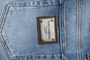 Dolce & Gabbana Blue Washed Cotton Skinny Men Denim Jeans