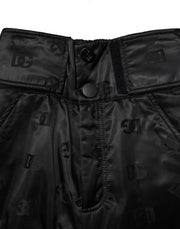 Dolce & Gabbana Black Nylon DG Logo Straight Pants