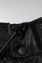 Dolce & Gabbana Black Nylon DG Logo Straight Pants