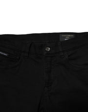 Dolce & Gabbana Black Cotton Stretch Skinny Men Denim Jeans