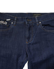 Dolce & Gabbana Blue Cotton Stretch Skinny Men Denim Jeans