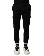 Dolce & Gabbana Black Cotton Cargo Joggers Men Pants
