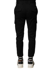 Dolce & Gabbana Black Cotton Cargo Joggers Men Pants