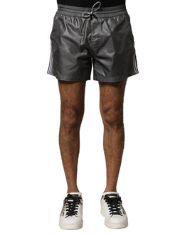 Dolce & Gabbana Gray Polyester Mid Waist Casual Bermuda Shorts