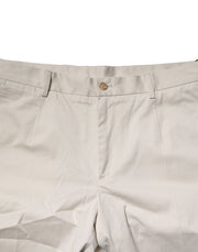 Dolce & Gabbana Beige Cotton Stretch Mid Waist Bermuda Shorts