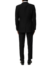 Dolce & Gabbana Black Wool 3 Piece Single Breasted Suit