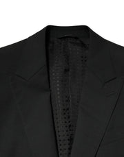 Dolce & Gabbana Black Wool 2 Piece Single Breasted Suit