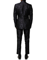 Dolce & Gabbana Black Jacquard 3 Piece Single Breasted Suit