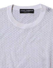 Dolce & Gabbana White Round Neck Long Sleeves Pullover Top
