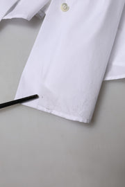 Dolce & Gabbana White Cotton Collared Short Sleeves Top