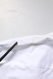 Dolce & Gabbana White GOLD Cotton Collared Dress Shirt Top