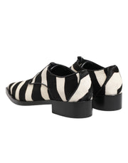 Dolce & Gabbana Black White Zebra Pony Fur Dress Shoes