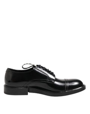 Dolce & Gabbana Black Leather Dress Lace Up Men Formal Shoes