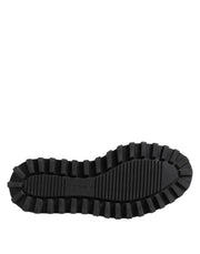 Dolce & Gabbana Black White Calfskin Chunky Derby Shoes