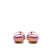 Salvatore Ferragamo Purple Leather Flat Sandals