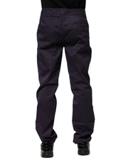 Incotex Dark Purple Mid Waist Casual Straight Pants